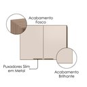 Ver imagem 4 de Armario Aereo 80 cm 2 Portas Etna Carvalho Oak Off White Poliman