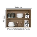Ver imagem 3 de Armario Aereo 80 cm 2 Portas Etna Carvalho Oak Off White Poliman