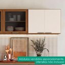 Ver imagem 2 de Armario Aereo 80 cm 2 Portas Etna Carvalho Oak Off White Poliman