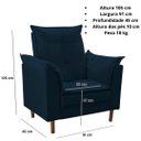 Ver imagem 3 de Poltrona de Amamentação com Puff Ana Suede:azul Marinho