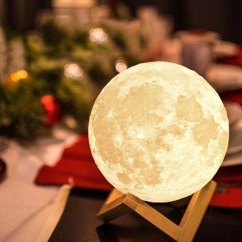 Luminária Super Lua Cheia Abajur Iluminaçao Decoraçao Usb Rgb Touch Casa 3D