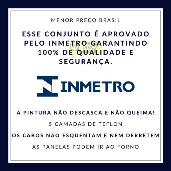 conjunto jogo panelas resistentes e grossas teflon antiaderente tampa vidro aprovadas pelo inmetro - 4