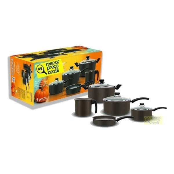 conjunto jogo panelas resistentes e grossas teflon antiaderente tampa vidro aprovadas pelo inmetro - 1