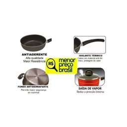 conjunto panelas grandes e grossas antiaderente teflon tampa de vidro aprovadas pelo inmetro - 3