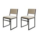 Ver imagem 1 de Kit 2 Cadeiras Industrial Isa Assento Veludo para Mesa Sala Jantar Cozinha Conforto - Bege