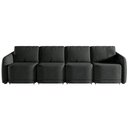 Ver imagem 3 de Sofá Cama Modulado Retrátil e Reclinável Varsóvia 436cm Veludo Cinza Chumbo G33 - Gran Belo