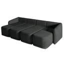 Ver mais imagens de Sofá Cama Modulado Retrátil e Reclinável Varsóvia 436cm Veludo Cinza Chumbo G33 - Gran Belo