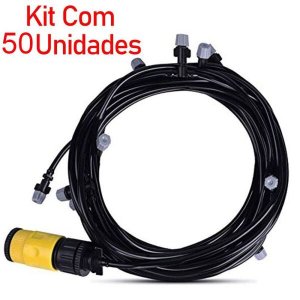 Mangueira Climatizadora Sistema Irrigação Kit 50 Jardim Grama 10 M