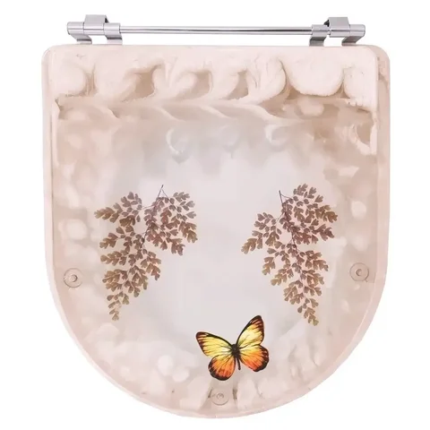 Tampa de Vaso Poliéster Decorada Borboleta Calypso Pêssego para louça Incepa