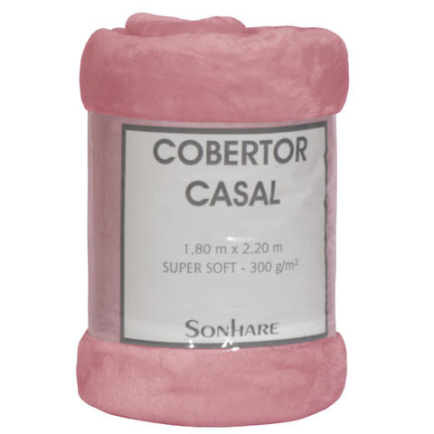 Cobertor de Casal Sonhare Sultan 300g 1,80 X 2,20 M - Rosê