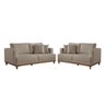 Conjunto Sofás 2 e 3 Lugares Fixo Linho M-175 Martins Bege - 1