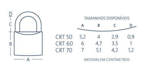 Cadeado Papaiz 60mm Chave Tetra Crt 60 - 6