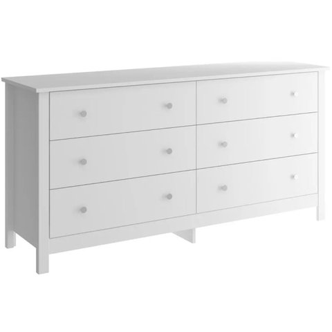 Cômoda Dm-221 6 Gavetas 73 X 146cm com Pés Ditália - Branco