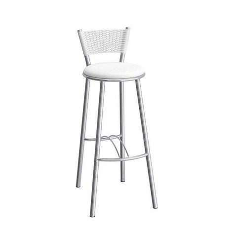 Banqueta Alta com Encosto Vitória Branco