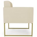 Ver mais imagens de Poltrona Decorativa Base Industrial Dourado Ana Veludo Luxo Off White - Ibiza