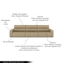 Ver imagem 3 de Sofá Retrátil 5 Lugares 344cm 3 Módulos Nero Couro Bege G52 - Gran Belo