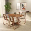 Ver imagem 1 de Conjunto Sala de Jantar 4 Cadeiras Filo Carraro Nogal Rosê