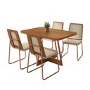 Ver imagem 2 de Conjunto Sala de Jantar 4 Cadeiras Filo Carraro Nogal Rosê