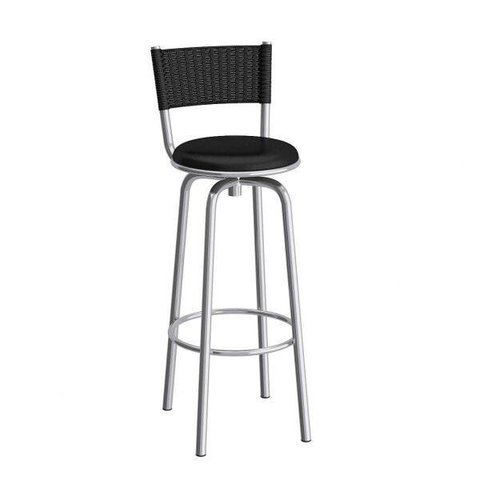 Banqueta Giratória com Encosto Noruega 99cm Preto