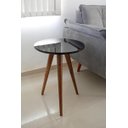 Ver imagem 3 de Mesa Mesinha Lateral Tripé Preta Mini Vidro
