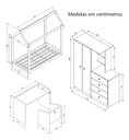 Ver imagem 4 de Kit Conjunto Quarto Infantil Montessoriano c/ Cama Casinha, Escrivaninha, Poltrona e Guarda Roupa