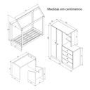 Ver imagem 4 de Kit Conjunto Quarto Infantil Montessoriano c/ Cama Casinha, Escrivaninha, Poltrona e Guarda Roupa