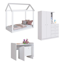 Ver imagem 3 de Kit Conjunto Quarto Infantil Montessoriano c/ Cama Casinha, Escrivaninha, Poltrona e Guarda Roupa