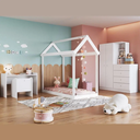 Ver imagem 1 de Kit Conjunto Quarto Infantil Montessoriano c/ Cama Casinha, Escrivaninha, Poltrona e Guarda Roupa