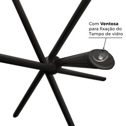Base Pé de Mesa Palito Vidro ou Madeira 0,80 para Cozinha Restaurante Bar Preto Ql - 3