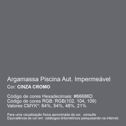 Argamassa Piscina Aut. Impermeável Cor Cinza Cromo 1kg - 2