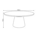 Ver imagem 2 de Mesa de Jantar 1,40 Dallas Tampo Redondo Base em Madeira Eucalipto Tampo Naval - Imbuia