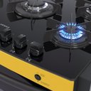 Ver imagem 4 de Fogao de Embutir 5 Bocas Venax Gaudi Prisma Vitreo Amarelo Gas Glp