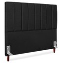 Ver imagem 1 de Cabeceira Casal 140 Cm com Frame Carla Linho Preto Artte