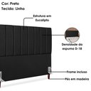 Ver imagem 4 de Cabeceira Casal 140 Cm com Frame Carla Linho Preto Artte