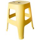 Ver imagem 3 de Kit com 6 Banquetas Empilhável Plástico Resistente Multiuso - Amarela