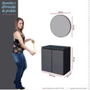 Ver imagem 5 de Conjunto Banheiro Aço Gabinete Umbu 60 Com Cuba Bali Branca Espelho Luna Cozimax Preto