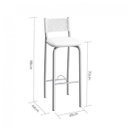 Ver imagem 3 de Banqueta com Encosto Mônaco 98cm Branco