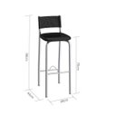 Ver imagem 3 de Banqueta com Encosto Mônaco 98cm Preto