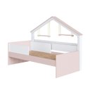 Ver imagem 1 de Cama Infantil Moldura Casinha Protetores Laterais 200,3X106cm Branco/Rosa