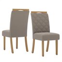Ver imagem 3 de Mesa de Jantar Lins 160cm Canto Arredondado com Vidro Ambiente Nature Off White com 6 Cadeiras Bella
