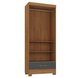 Guarda Roupa Smart Versatile 1 Gaveta sem Portas Cinamomo Chumbo - Rodial Móveis