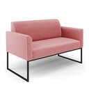Ver imagem 1 de Sofá Namoradeira Base Industrial Preto Marisa Suede D03 - D’RossiRose