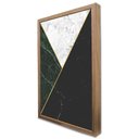 Ver imagem 1 de Quadro Decorativo Caixa Alta com Vidro Geométrico Mármore Verde, Preto e Branco TaColado Moldura Mad