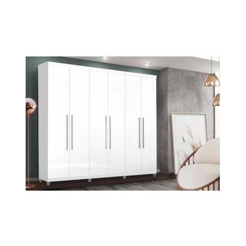 Guarda Roupa 6 Portas Porto Bello Branco