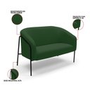 Ver imagem 3 de Sofá 2 Lugares Namoradeira Stella Base Industrial Alta Preta Suede Verde D03 - D’Rossi