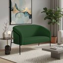 Ver imagem 1 de Sofá 2 Lugares Namoradeira Stella Base Industrial Alta Preta Suede Verde D03 - D’Rossi