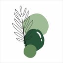 Ver imagem 1 de Adesivo Floral Boho Verde Estilo Nórdico 50x35 Minimalista Mod.02