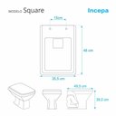 Ver imagem 3 de Assento Sanitario Square Bege (bone) para Vaso Incepa