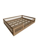 Ver imagem 2 de Cama Infantil Montessoriana Casal com Grades em Pinus Lume Marrom/Carvalho Mel