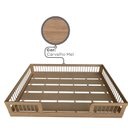 Ver mais imagens de Cama Infantil Montessoriana Casal com Grades em Pinus Lume Marrom/Carvalho Mel
